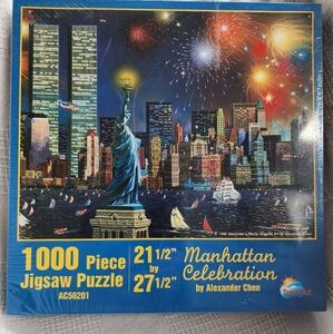 SunsOut 1000 Piece Jigsaw Puzzle – Manhattan Celebration by Alexander Chen –